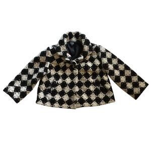 Little Marc Jacobs b&w cropped wool coat
